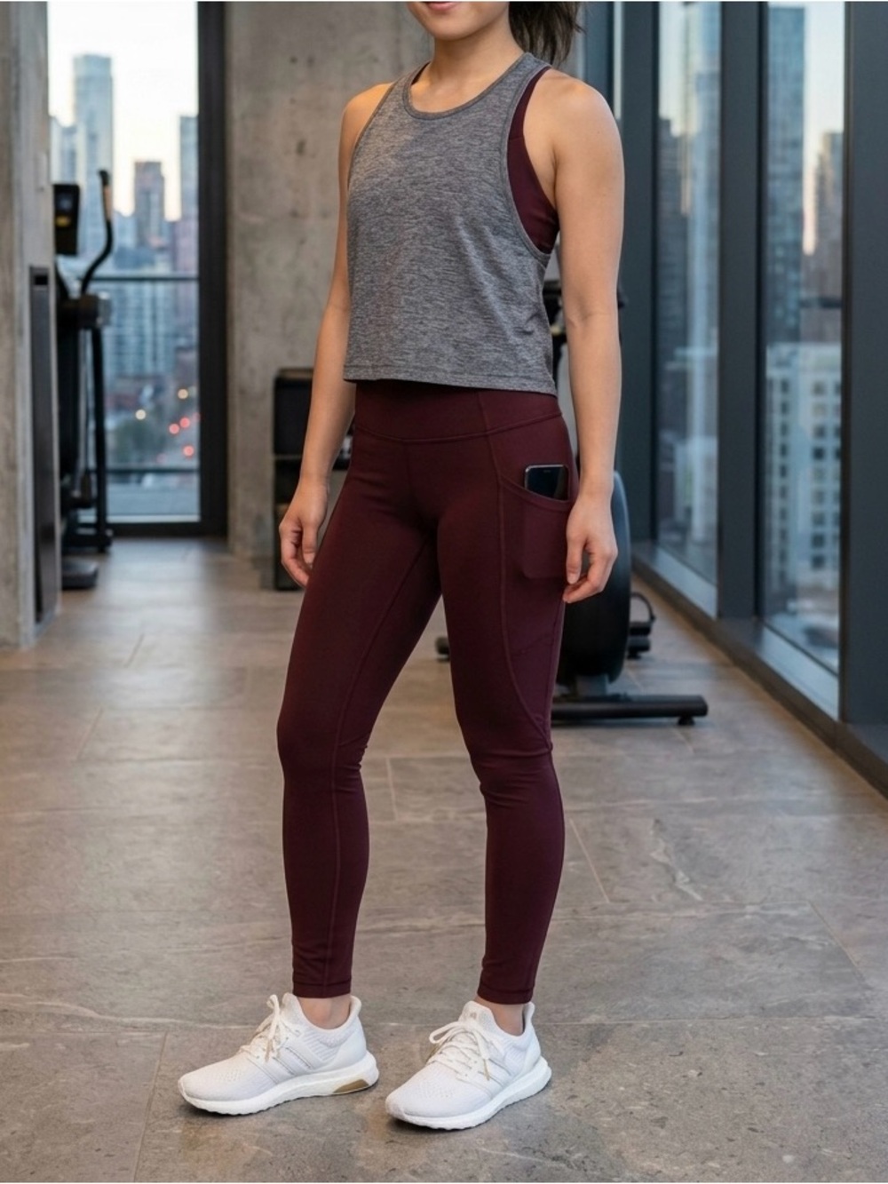 Athleta High-Waist Burgundy Leggings